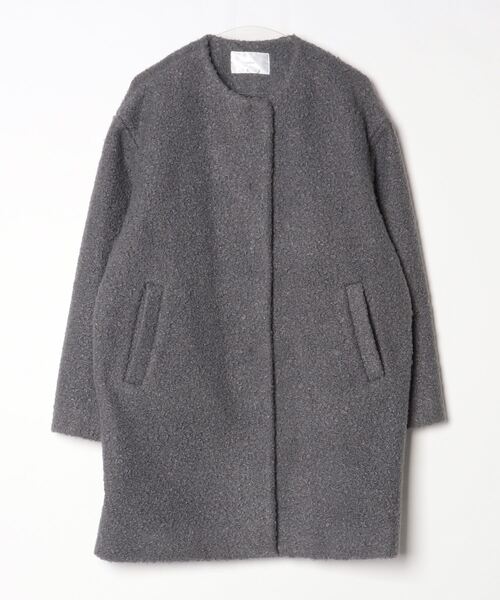 index（インデックス） ノーカラーコート 42 ダークグレー レディース