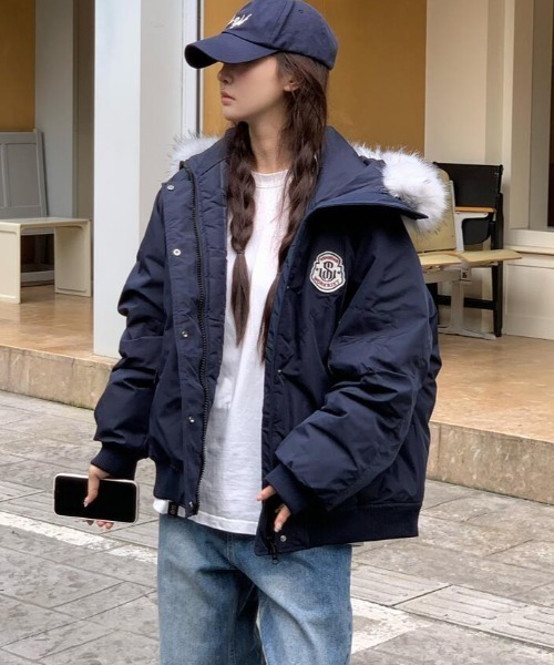 ダウンコート ダウンジャケット ファーフード付きダウンジャケット