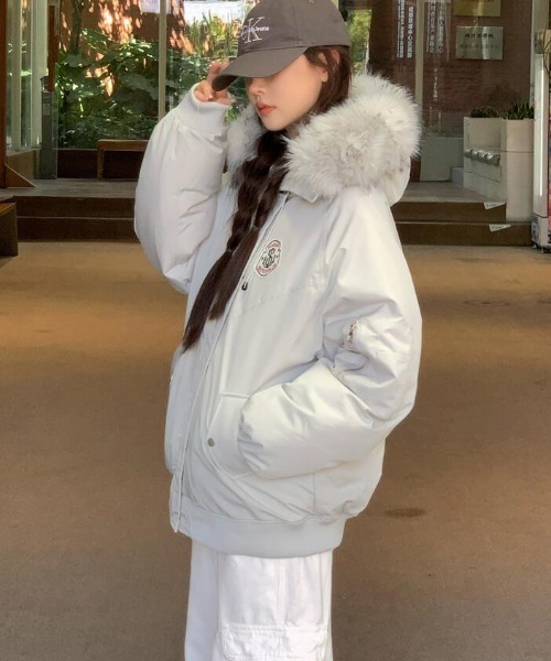 ダウンコート ダウンジャケット ファーフード付きダウンジャケット