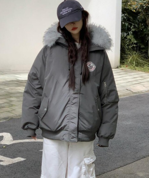 ダウンコート ダウンジャケット ファーフード付きダウンジャケット