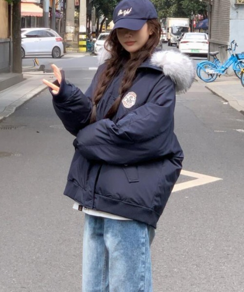 ダウンコート ダウンジャケット ファーフード付きダウンジャケット