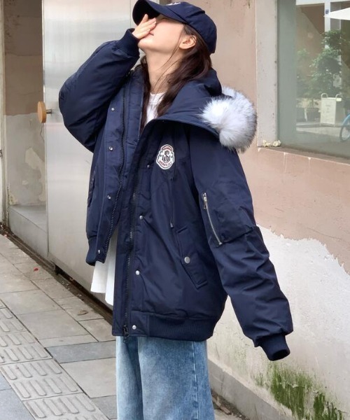 ダウンコート ダウンジャケット ファーフード付きダウンジャケット