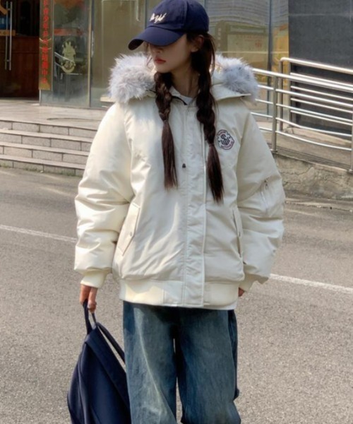 美品 フード ファー付き✨️BURBERRY ダウンジャケット L グレー ダウンコート ダウンジャケット ファーフード付きダウンジャケット