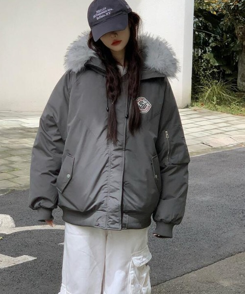 ダウンコート ダウンジャケット ファーフード付きダウンジャケット