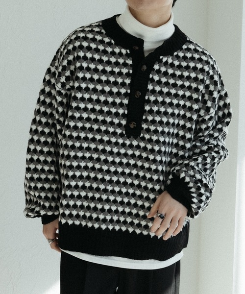 「epnok」 長袖ニット SMALL ネイビー メンズ_画像2