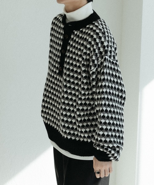 「epnok」 長袖ニット SMALL ネイビー メンズ_画像3