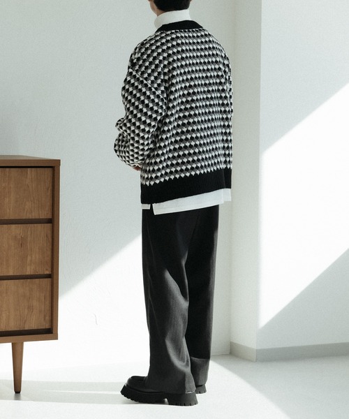 「epnok」 長袖ニット SMALL ネイビー メンズ_画像7