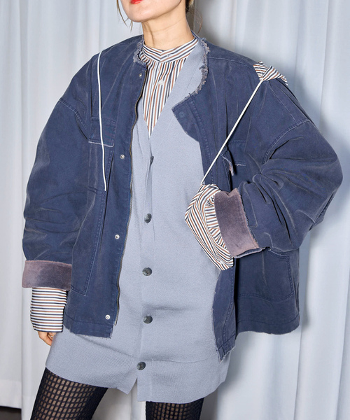 CITYSHOP（シティショップ） ノーカラージャケット FREE ネイビー