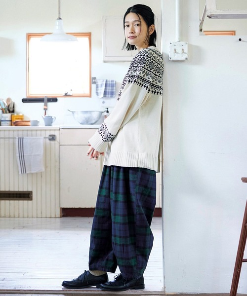 「Sunny clouds」 チノパンツ MEDIUM ネイビー レディース_画像4