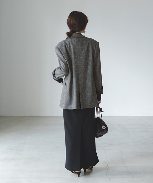 「NOBLE」 ジャケット 36 ライトグレー レディース_画像5