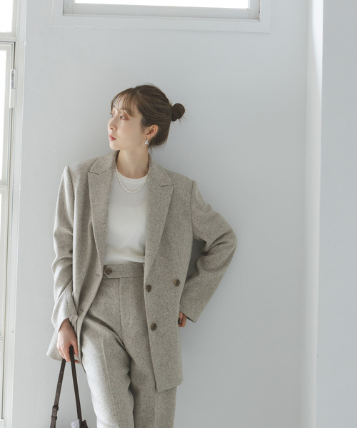 「NOBLE」 ジャケット 36 ライトグレー レディース_画像6