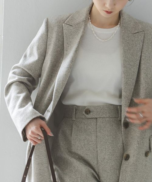 「NOBLE」 ジャケット 36 ライトグレー レディース_画像8