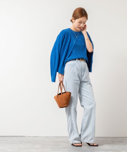 「Rie Miller」 半袖ニット 38 ボルドー レディース_画像8