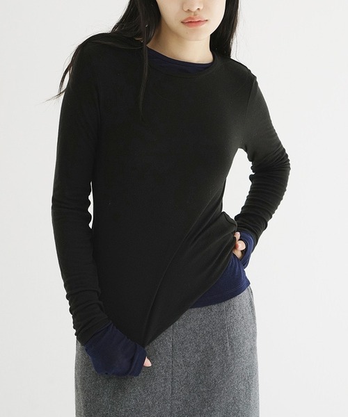 CLANE（クラネ） tシャツ SHEER LAYERED CUT TOPS レディース