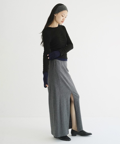 CLANE（クラネ） tシャツ SHEER LAYERED CUT TOPS レディース