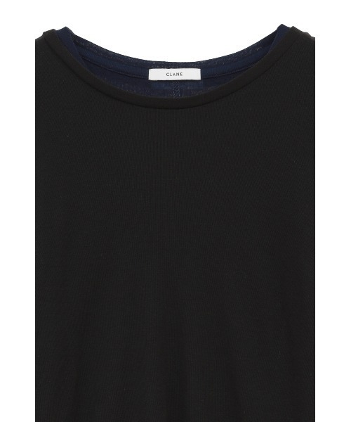 CLANE（クラネ） tシャツ SHEER LAYERED CUT TOPS レディース