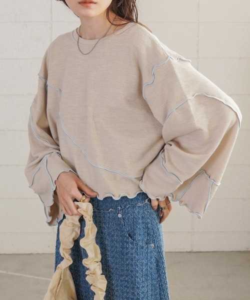 「Bab」 長袖カットソー FREE オフホワイト レディース_画像8