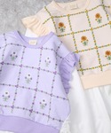 チュニック 「綿100%」花刺繍 ベスト風ドッ...の詳細画像2