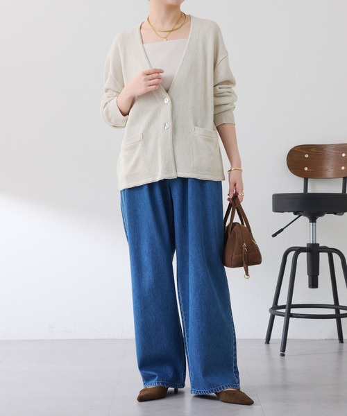 【LoungedressGALLARDAGALANTE】ノーカラー長袖カーディガン セール】No-collar cardigan/ノーカラーカーディガン（カーディガン