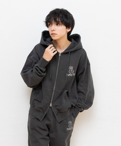 kaoyorinakami パーカー peace boy zip hoodie / ピースボーイジップ