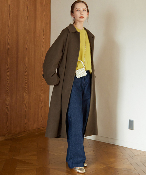 [SLOBE IENA] пальто с отложным воротником 36 бежевый женский 