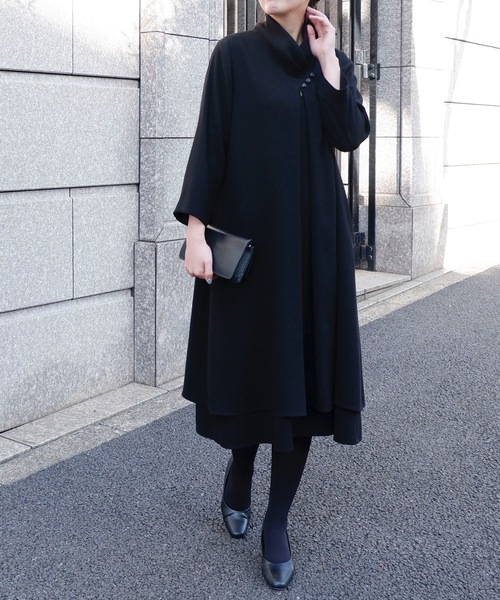 ＆HALF 7分袖ワンピース L ブラック レディース : ZOZOTOWN Yahoo!店