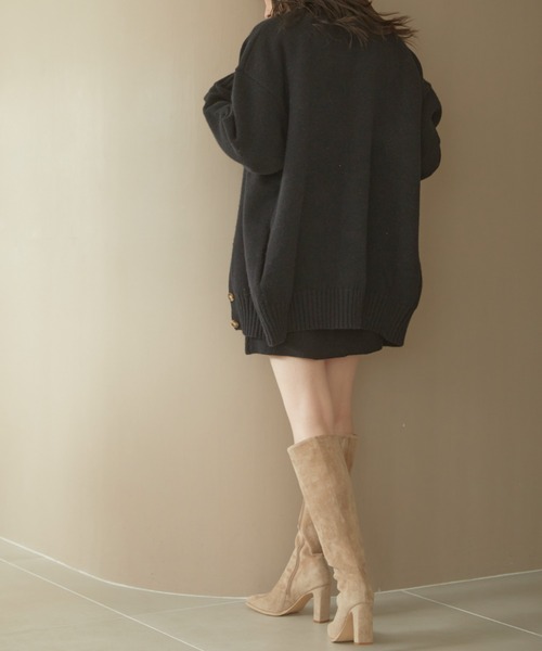 「ACYM」 ニットカーディガン FREE ブラック レディース_画像4