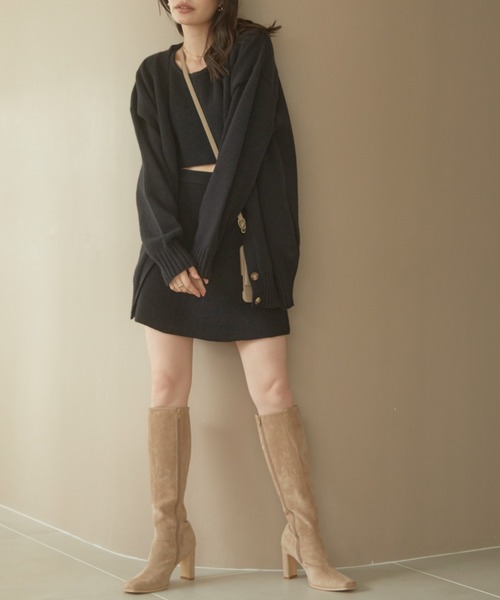 「ACYM」 ニットカーディガン FREE ブラック レディース_画像5