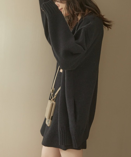 「ACYM」 ニットカーディガン FREE ブラック レディース_画像8