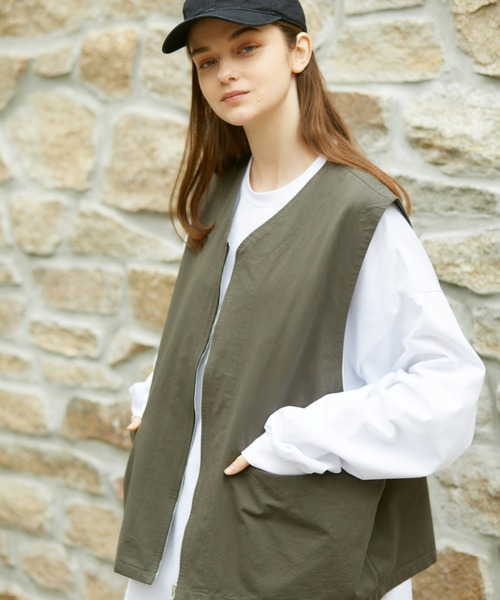 「flaner」 ベスト LARGE ベージュ レディース_画像5