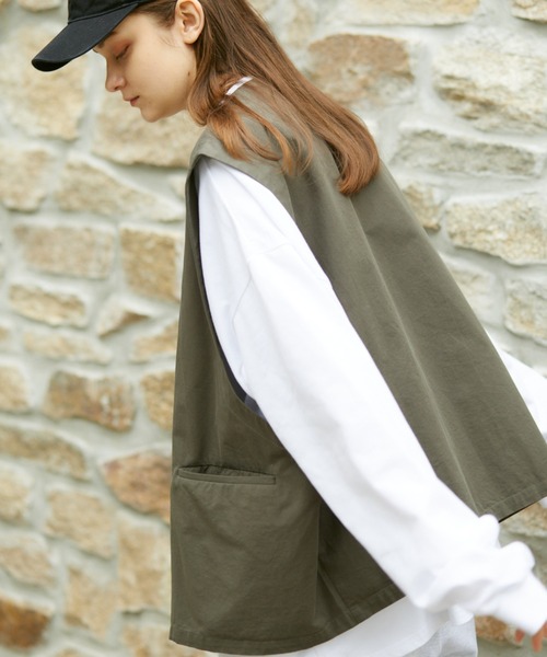 「flaner」 ベスト LARGE ベージュ レディース_画像8