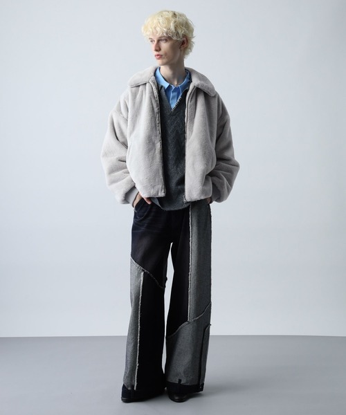 HARE」 ブルゾン SMALL グレー メンズ カラミメッシュジャケット(HARE 
