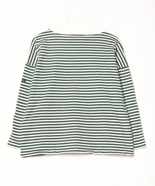 「Le Minor」 ボーダー柄7分袖カットソー - グリーン レディース_画像2