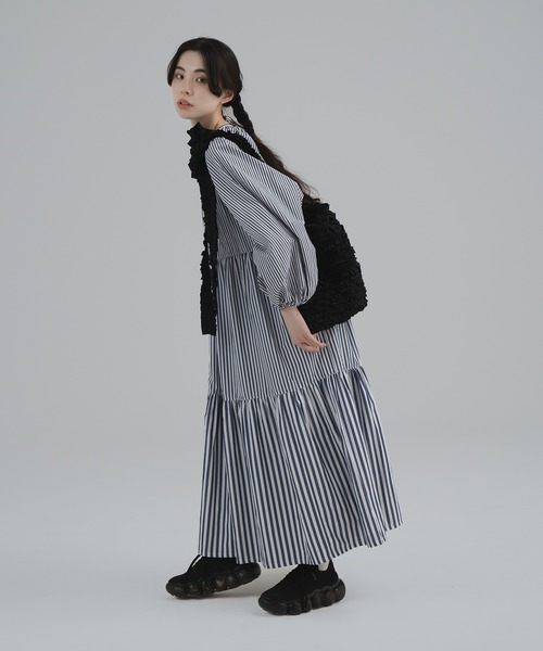 PERNA（ペルナ） 長袖ワンピース L ネイビー レディース : ZOZOTOWN