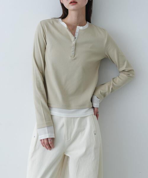 SENSE OF PLACE by URBAN RESEARCH tシャツ 「洗濯可」ヘンリーネック