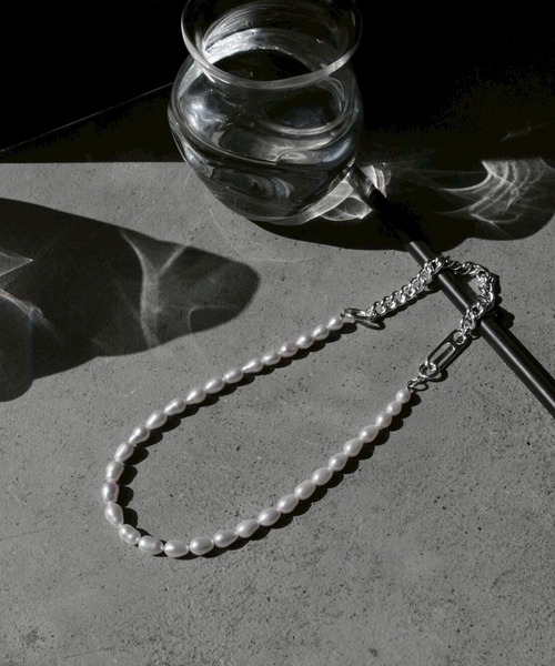 ネックレス クリップ フレーム パール ネックレス /  Clip frame pearl necklace レディースの画像