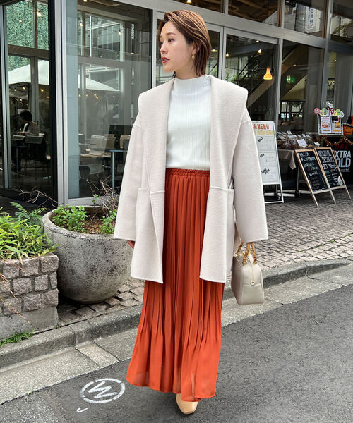 38 ARCHIVIO オレンジ　撥水スカート NOLLEY'S（ノーリーズ） プリーツスカート 38 オレンジ レディース
