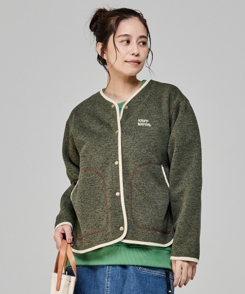 「KRIFF MAYER Lady's Collection」 カーディガン MEDIUM オリーブ レディース_画像7