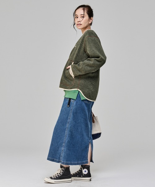 「KRIFF MAYER Lady's Collection」 カーディガン MEDIUM オリーブ レディース_画像8