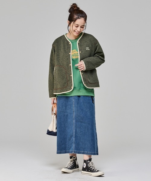 「KRIFF MAYER Lady's Collection」 カーディガン MEDIUM オリーブ レディース_画像9