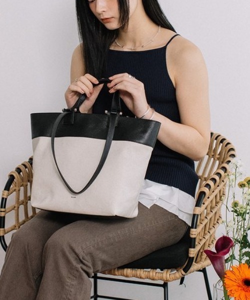 トートバッグ 「BEAURE/ビュレ」リネンコンビ 2WAYハンドル A4 トート 