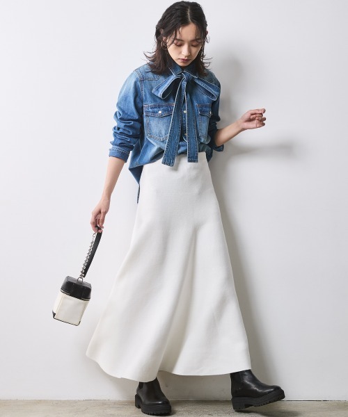「CHIC STYLE」 長袖シャツ M ブルー レディースの画像