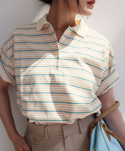 IENA（イエナ） tシャツ 半袖 マルチボーダーラガーシャツ レディース