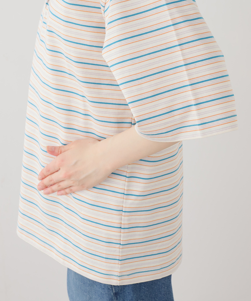 IENA - イエナ コットンストレッチ 半袖 ボーダー IENA（イエナ） tシャツ 半袖 マルチボーダーラガーシャツ レディース