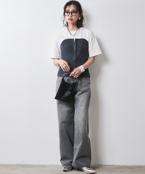 「CHIC STYLE」 ベアトップ L ネイビー レディース_画像3