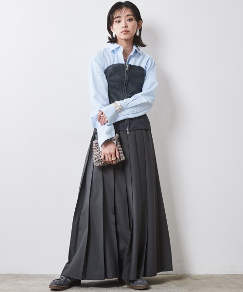 「CHIC STYLE」 ベアトップ L ネイビー レディース_画像6
