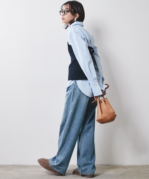 「CHIC STYLE」 ベアトップ L ネイビー レディース_画像8