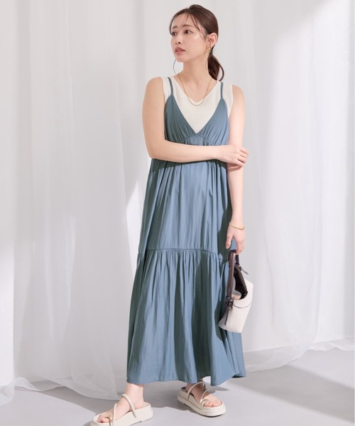 ワンピース とろみティアードキャミワンピース 「低身長・小柄女性」の画像