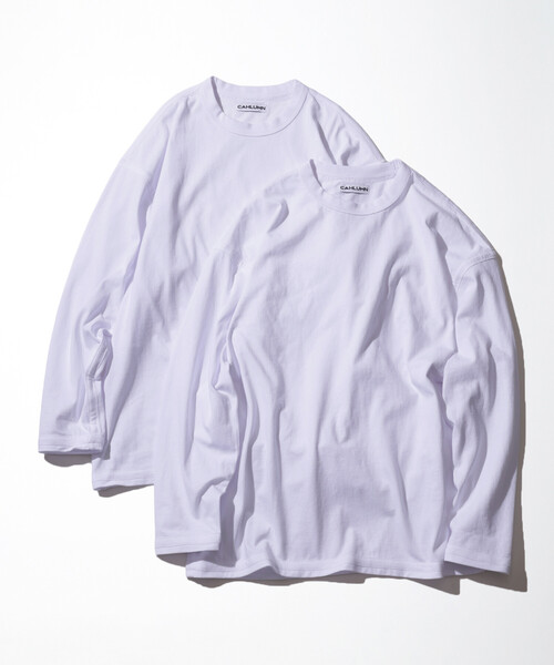 「CAHLUMN」 長袖Tシャツ LARGE ライトグレー メンズ_画像5