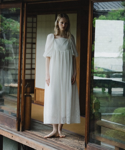 et.UNiVER ドレス Sheer Gingham Lace Dress : ZOZOTOWN Yahoo!店